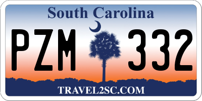 SC license plate PZM332
