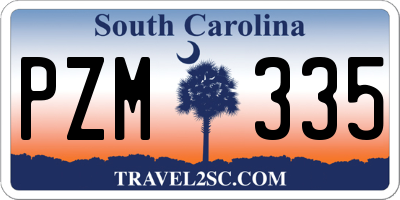 SC license plate PZM335