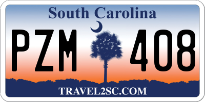 SC license plate PZM408