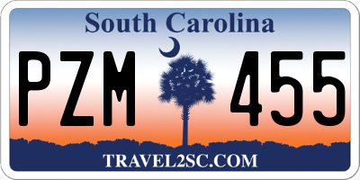 SC license plate PZM455