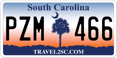 SC license plate PZM466