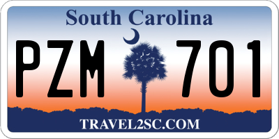 SC license plate PZM701