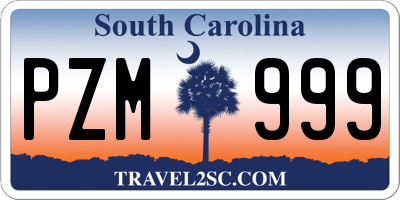 SC license plate PZM999