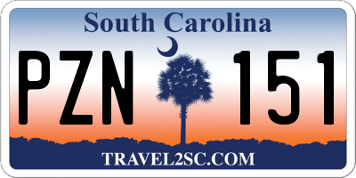 SC license plate PZN151