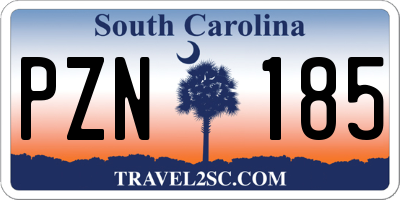 SC license plate PZN185