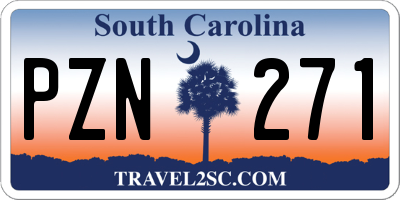 SC license plate PZN271