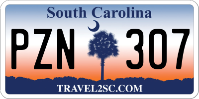 SC license plate PZN307