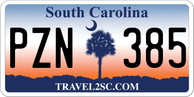SC license plate PZN385