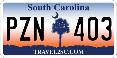SC license plate PZN403