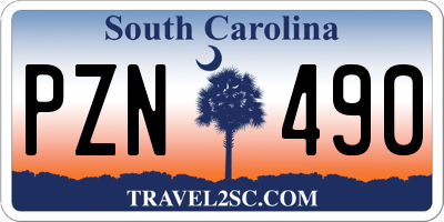 SC license plate PZN490