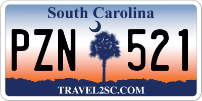 SC license plate PZN521