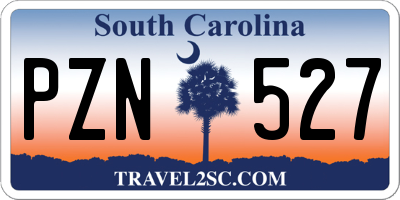 SC license plate PZN527