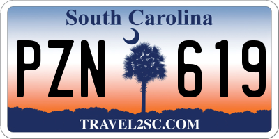 SC license plate PZN619