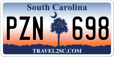 SC license plate PZN698