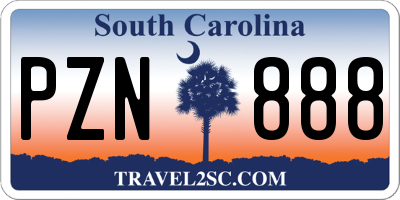SC license plate PZN888