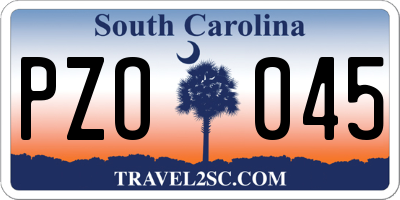 SC license plate PZO045