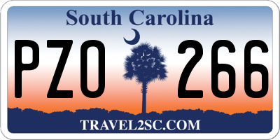 SC license plate PZO266