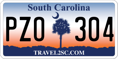 SC license plate PZO304