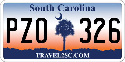 SC license plate PZO326