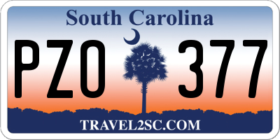 SC license plate PZO377