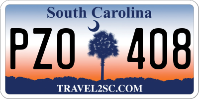 SC license plate PZO408