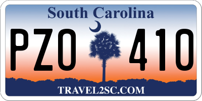 SC license plate PZO410