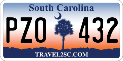 SC license plate PZO432