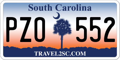 SC license plate PZO552