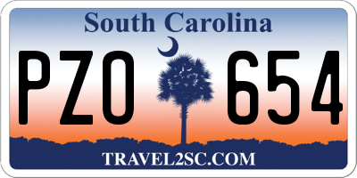 SC license plate PZO654