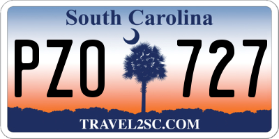 SC license plate PZO727