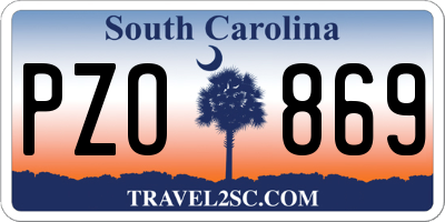 SC license plate PZO869