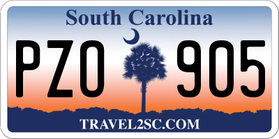SC license plate PZO905