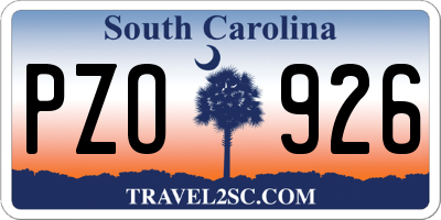 SC license plate PZO926