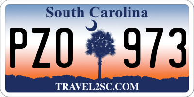 SC license plate PZO973