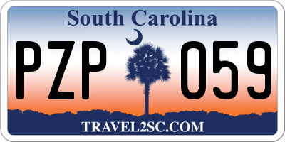 SC license plate PZP059