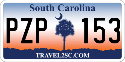 SC license plate PZP153