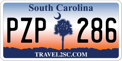 SC license plate PZP286