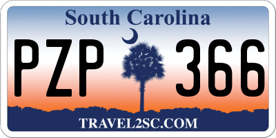 SC license plate PZP366
