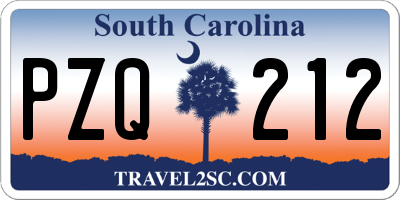 SC license plate PZQ212