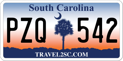SC license plate PZQ542