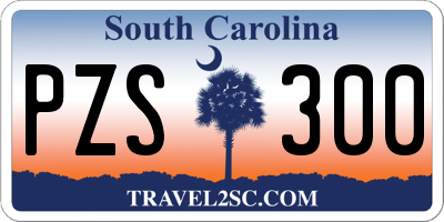 SC license plate PZS300