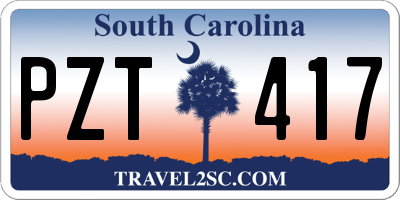 SC license plate PZT417