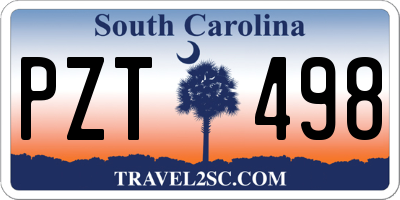 SC license plate PZT498