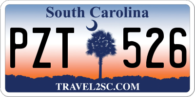 SC license plate PZT526