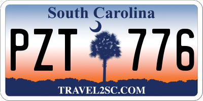 SC license plate PZT776