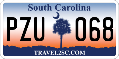 SC license plate PZU068