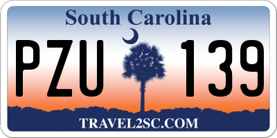 SC license plate PZU139