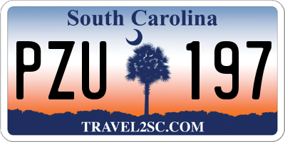 SC license plate PZU197