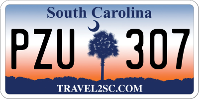 SC license plate PZU307