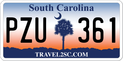 SC license plate PZU361
